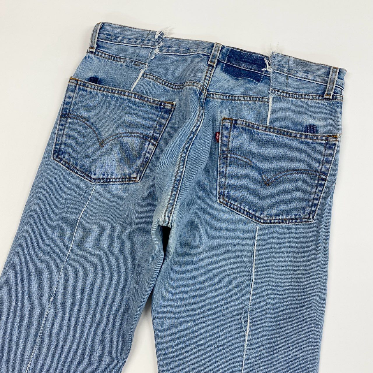 9j6 OLD PARK オールドパーク リーバイス再構築 デニムパンツ ボトムス ジーンズ カットオフ ドッキング リメイク 大きいサイズ XLサイズ インディゴ メンズo07t