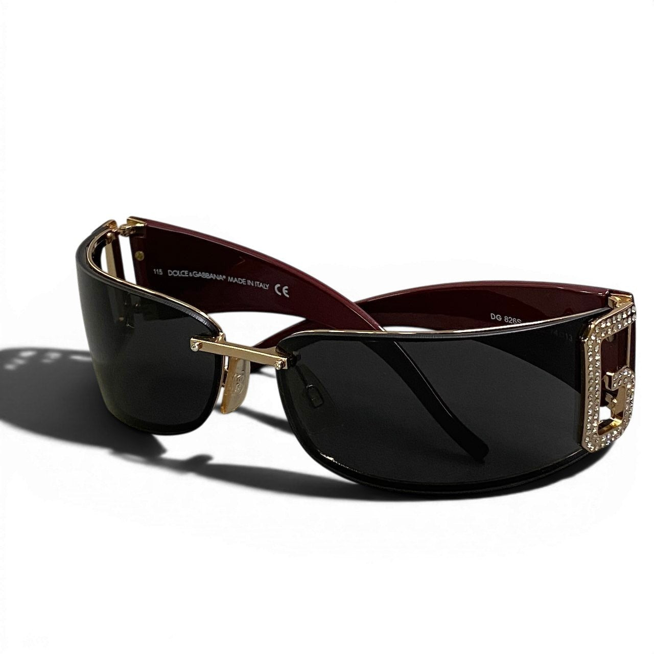 e13 DOLCE&GABBANA ドルチェアンドガッバーナ DG リムレスサングラス Rimless Sunglasses DG826S ブラック ボルドー アイウェア D&G ドルガバt18r