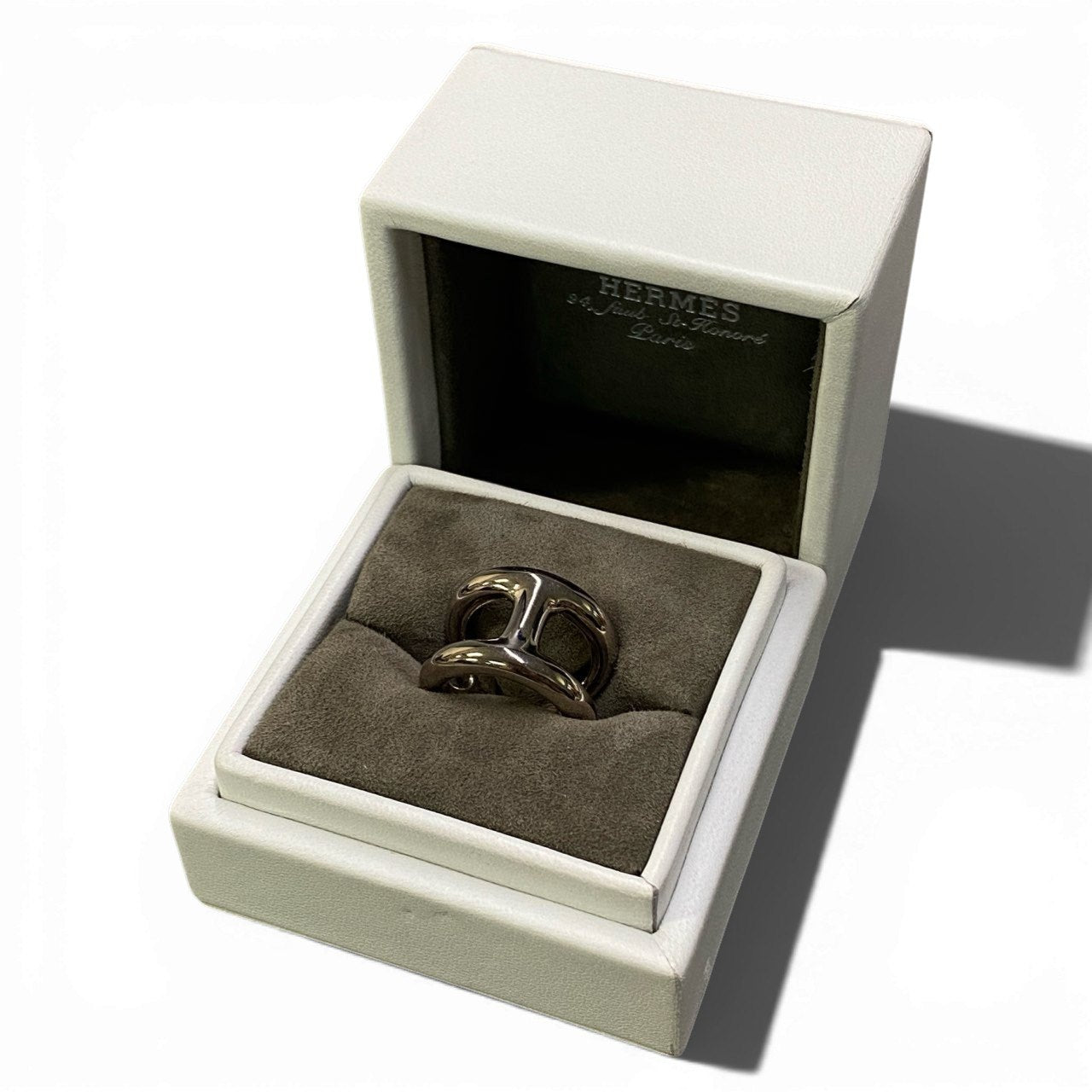 b16 HERMES エルメス オスモズGM Hロゴ リング アクセサリー 52 シルバー Silver925 ユニセックス 12号程度ta1