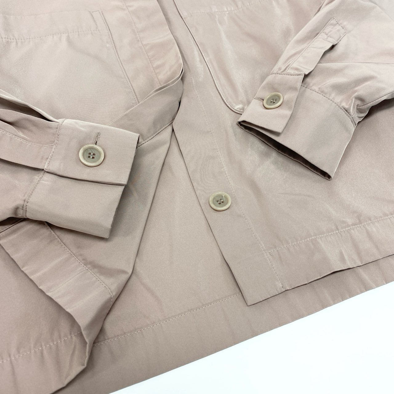 El27 Max Mara マックスマーラ 2024年 イタリア製 クロップドジャケット 長袖シャツ 身幅ゆったり○ レディース 女性用 40 ピンクk02i