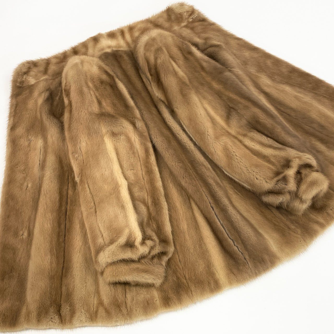 84a21 パステルミンク ミンクコート ハーフコート レディース 女性用 サイズ13 ライトブラウン系 ミンクファー 本毛皮u02t