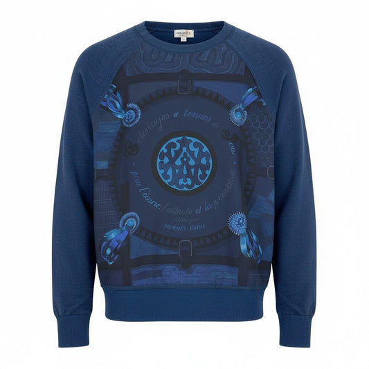 Ec24 《未使用品》定価￥545,600 HERMES エルメス 25AW ツイルレーヌ ロングスリーブニット サイズ38 ネイビー コロリアージュ ドゥ ジュールt18r