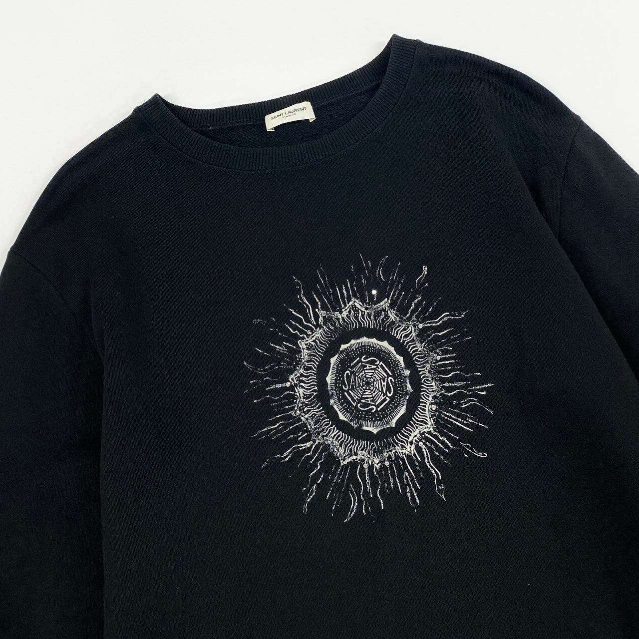 K11c20 SAINT LAURENT PARIS サンローラン フロントロゴ スウェット トレーナー 551630 S ブラック メンズsn1