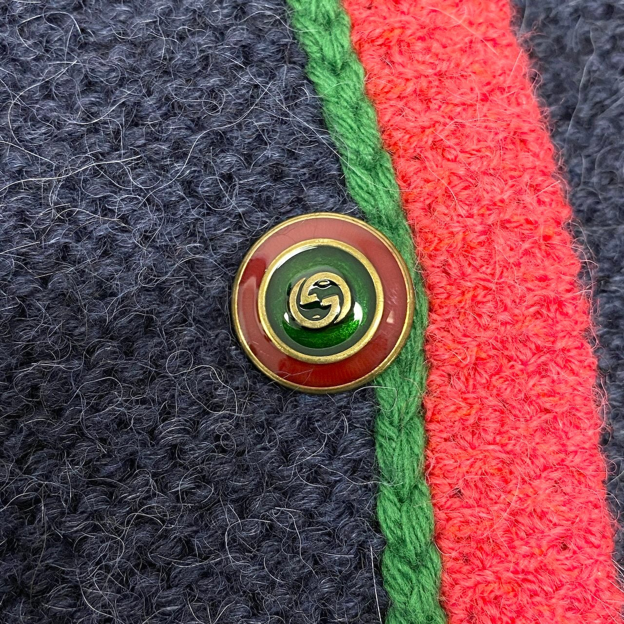 I GUCCI グッチ × NYヤンキース ウールニットロングカーディガン ニットコート インターロッキングGボタン 543419 ネイビー レディース 女性用nu1