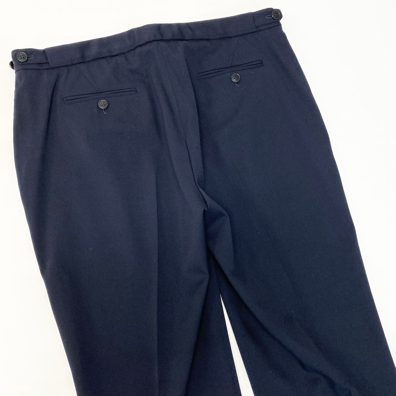 86d9 《タグ付》 Loro Piana ロロピアーナ 最高級 スラックスパンツ サイズ44 ダークネイビー スーツ フォーマル ビジネスt18r