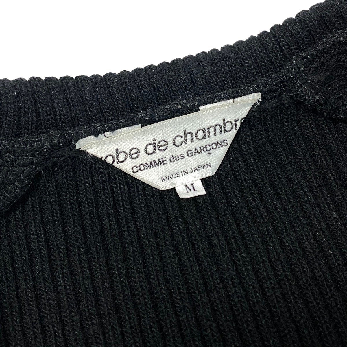 Ij23 robe de chambre COMME des GARCONS AD2002 フリルジャケットカーディガン リブニット 日本製 Mサイズ ブラック レディース 女性用u02t