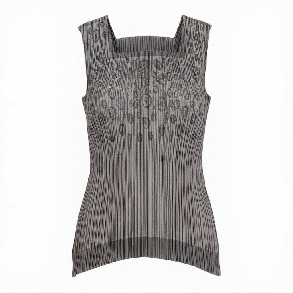 Ad12 ISSEY MIYAKE FATE A.POC プリーツ タンクトップ トップス サイズ2 パープル レディース プリーツプリーズta1