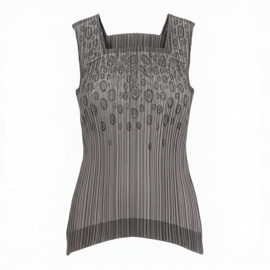 Ad12 ISSEY MIYAKE FATE A.POC プリーツ タンクトップ トップス サイズ2 パープル レディース プリーツプリーズta1