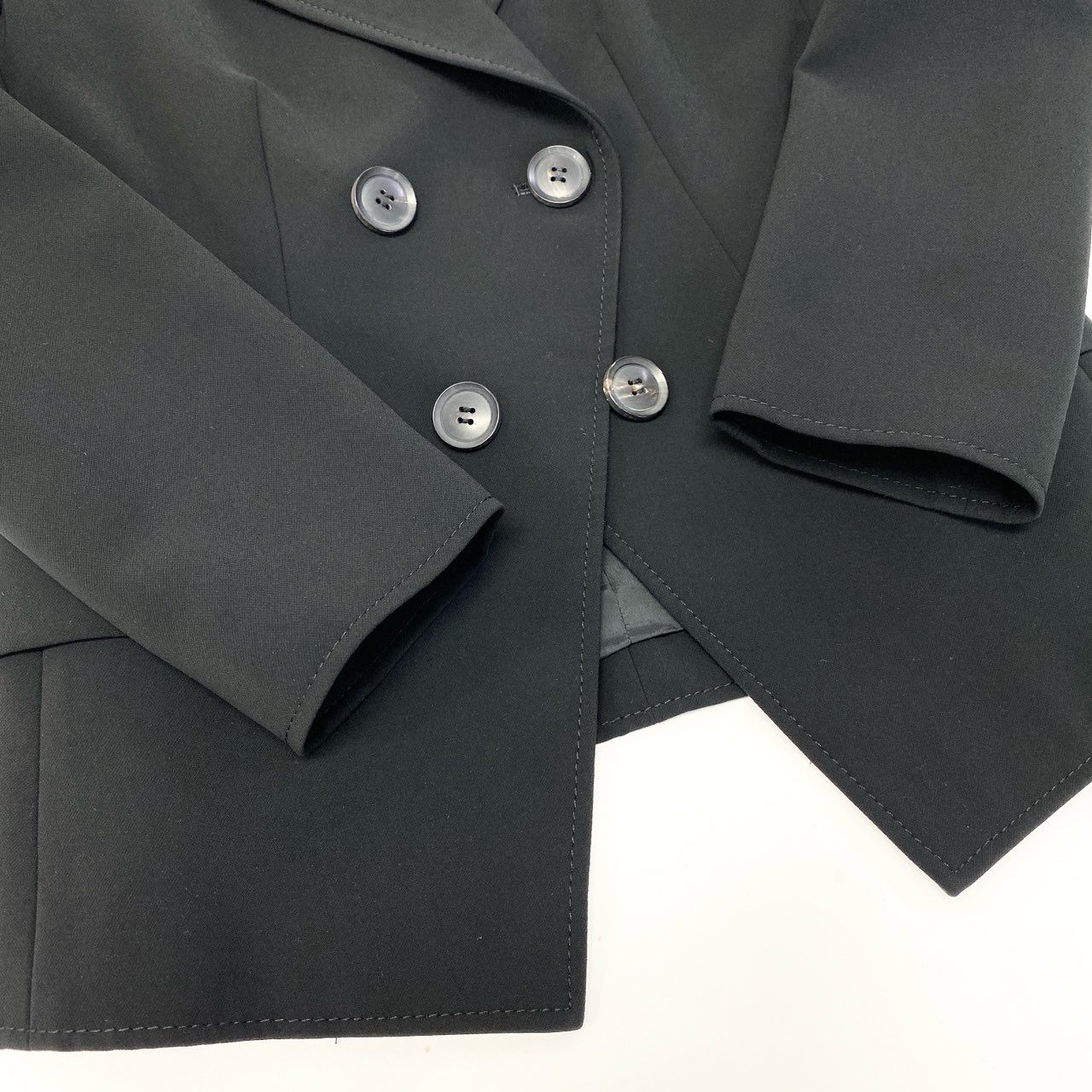 68c9 【美品】 FOXEY NEW YORK COLLECTION フォクシーニューヨーク テーラードジャケット ダブルブレスト フォーマル 伸縮ストレッチ レディース女性服 37561 サイズ38 ブラックu02t