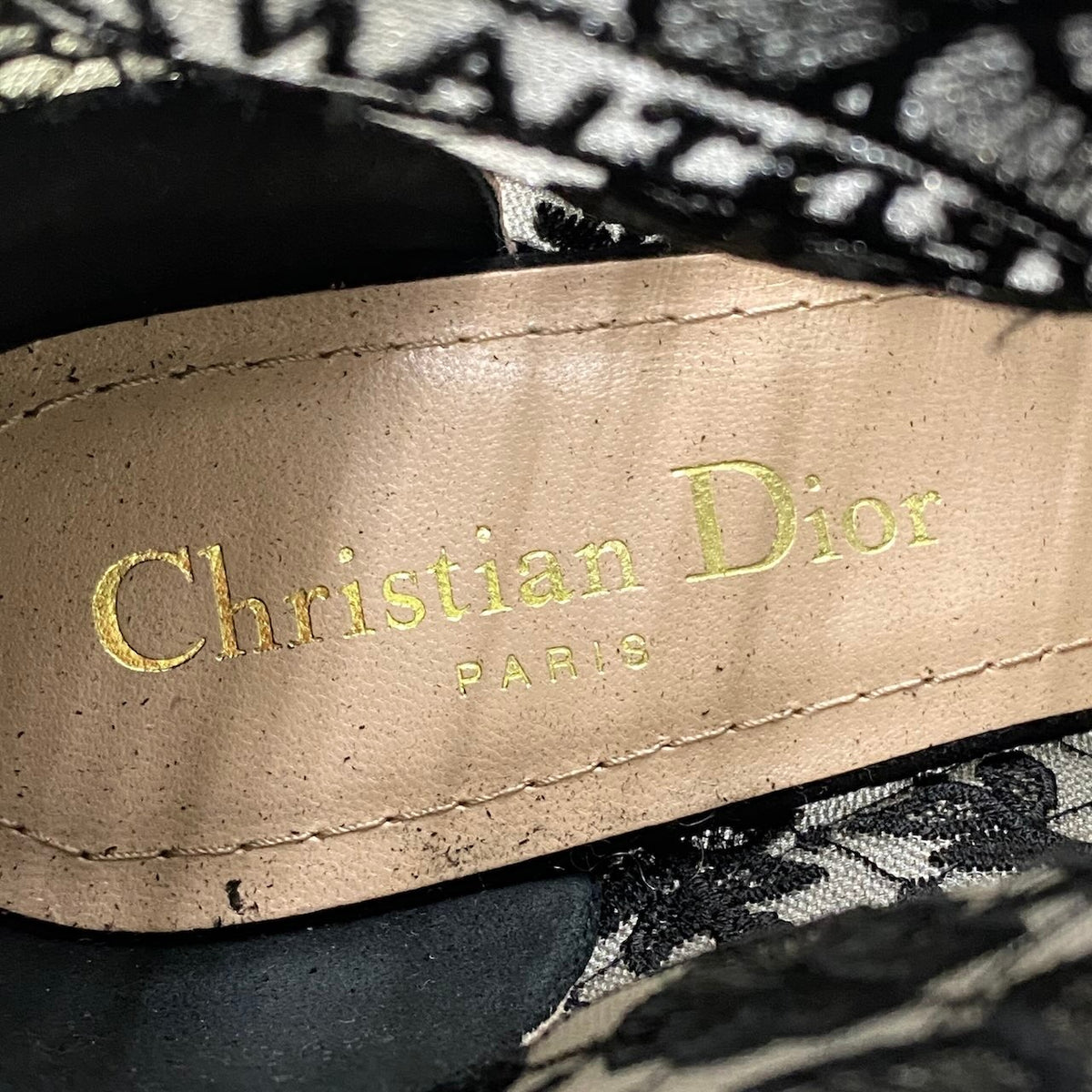 i8 【未使用保管品】 DIOR ディオール NAUGHTILY-D ヒールショートブーツ Dior Roses サイズ37 ブラック レディースk02i