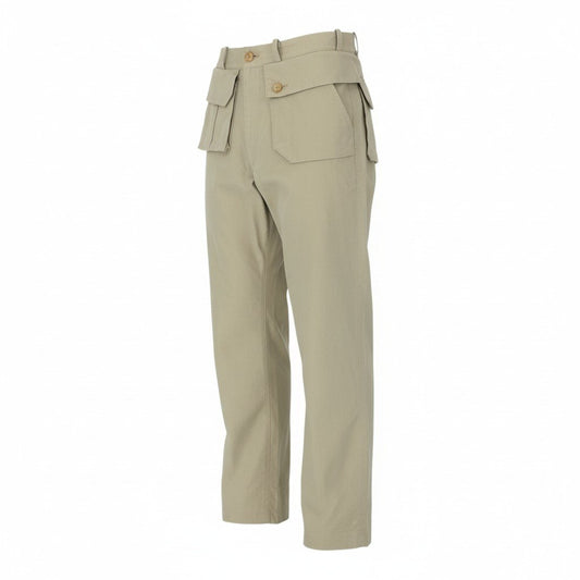 11k28 yohji yamamoto pour homme ヨウジヤマモト プールオム マルチポケット 変形デザイン チノパン ボトムス 2 ベージュ コットン メンズu02t