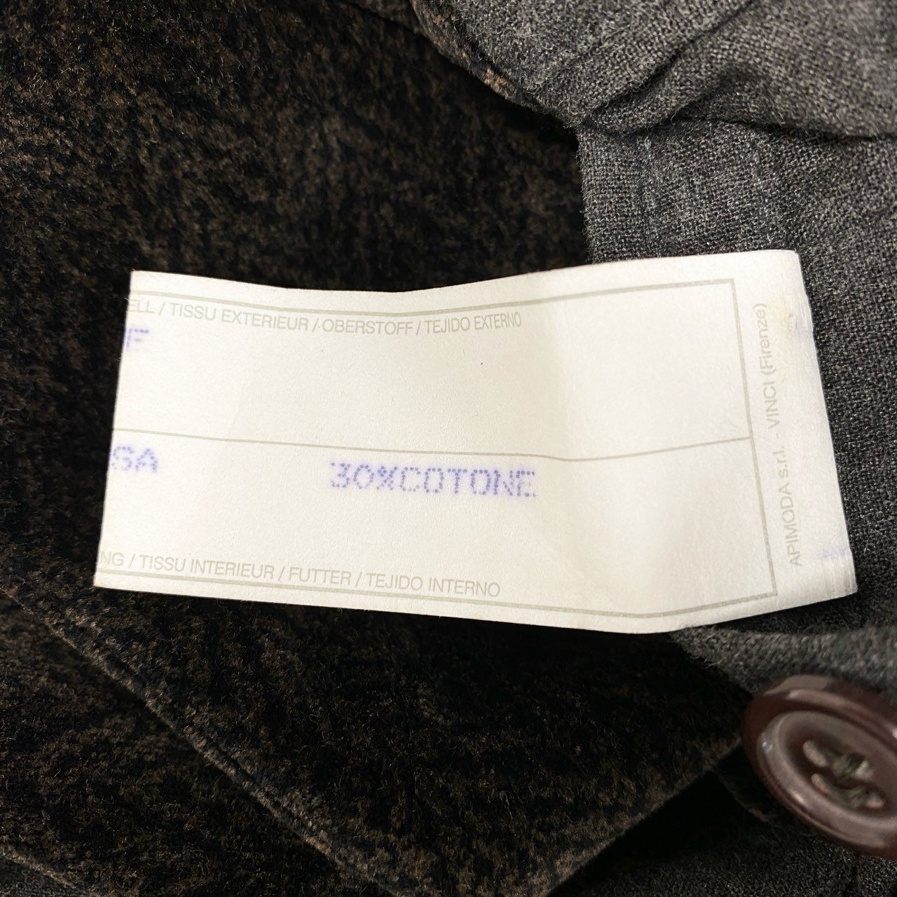 49i11 EMPORIO ARMANI エンポリオアルマーニ ベロアジャケット ヘリンボーン テーラードジャケット 90’s～00’s メンズ 男性用 1492246 48 ブラウン コットン100％u02t