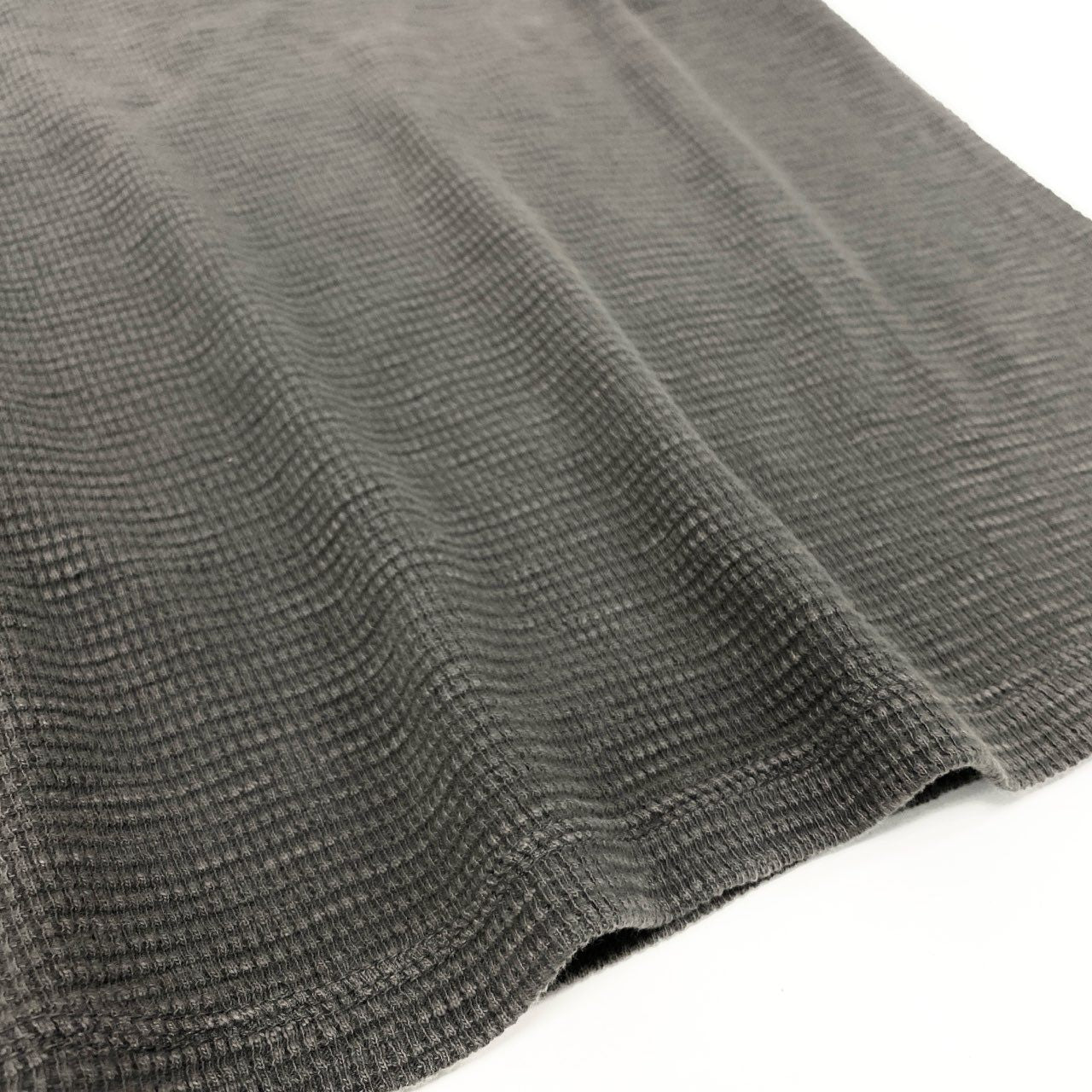 10k11【美品】RRL ダブルアールエル ラルフローレン ヘンリーネック ワッフルTシャツ サーマルカットソー サイズL グレー メンズ 男性用k02i