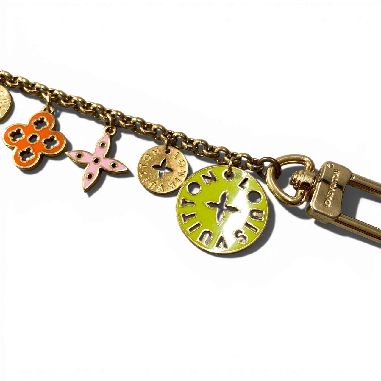 b5 LOUIS VUITTON ルイヴィトン ポルト クレ シェンヌ ルーピング キーホルダー バッグチャーム  マルチカラー 小物ta1