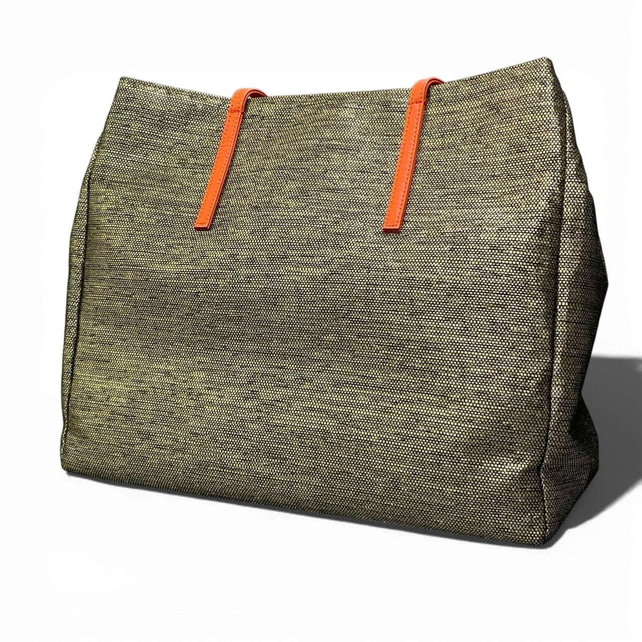 Db23 LANVIN COLLECTION ランバンコレクション トートバッグ  リボンチャーム付 大容量 通勤通学 フリー ゴールド ブラック オレンジ レディースu02t