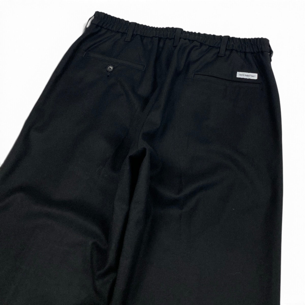 16i30 【新品保管品】COOTIE PRODUCTIONS クーティープロダクションズ 24AW イージートラウザー ボトムパンツ カシミヤ混 Lサイズ ブラック メンズ 男性用u02t