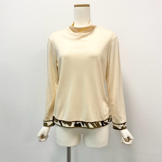 10i16 LEONARD レオナール ハイネックニット モックネック 長袖ニット 薄手 レディース 女性用 0568252 40 アイボリー ブラウンu02t