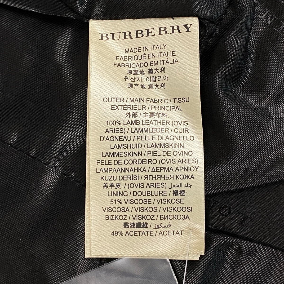 j9 【新品保管品】BURBERRY LONDON レザージャケット バイカーキルティング加工 イタリア製 Mサイズ ブラック レザー レディース 女性用k02i