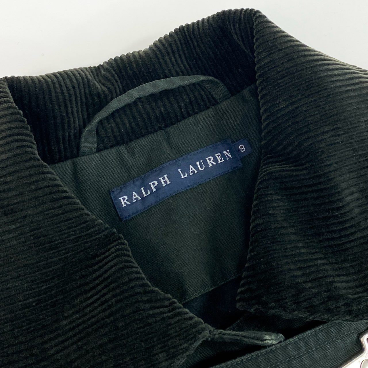 2j27 RALPH LAUREN ラルフローレン ファイヤーマンジャケット コットンジャケット コーデュロイ切替 アウター 9 ダークグリーンo07t