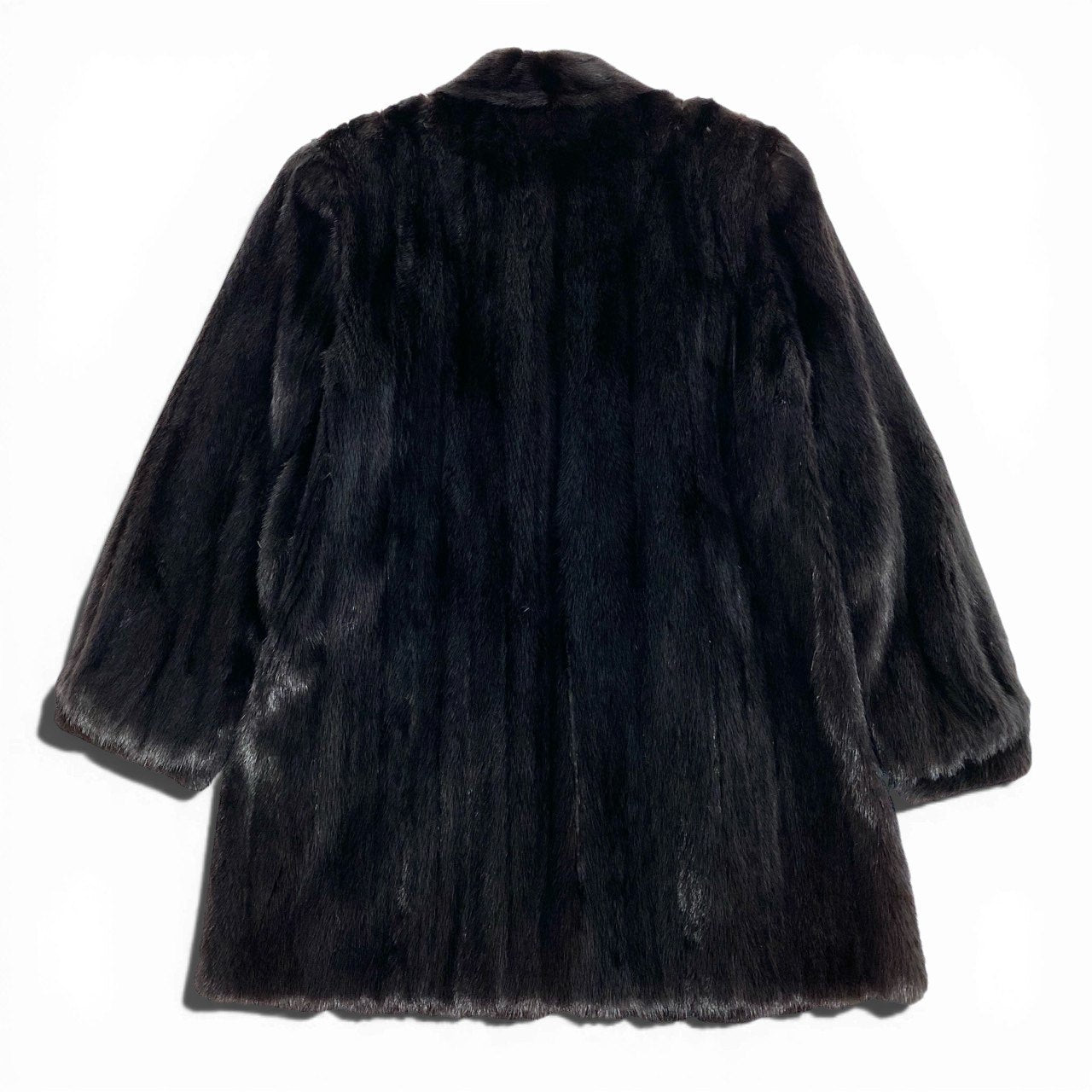 17a16 ダークミンク ロングコート サイズ11 Black ブラック 本毛皮 Dark Mink Fur Long Coatt18r