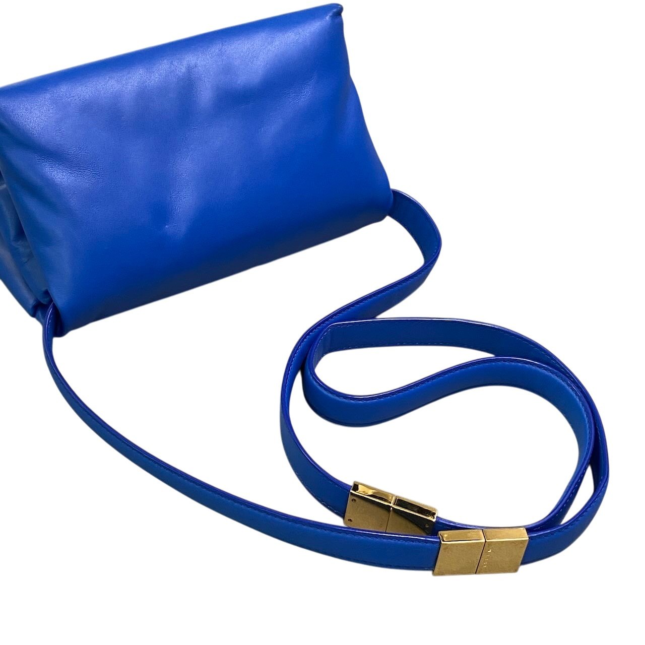 Ge16 MARNI マルニ ショルダーバッグ 3WAY PRISMA SMALL BAG ブルー レザー レディース 女性用k02i