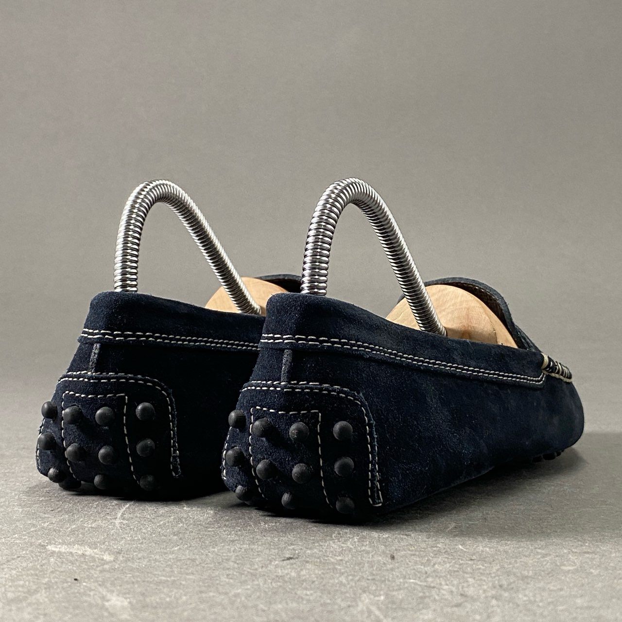 9f11 【極美品】TOD'S トッズ ドライビングシューズ コインローファー サイズ36 1/2 ネイビー スウェード レディース 女性靴