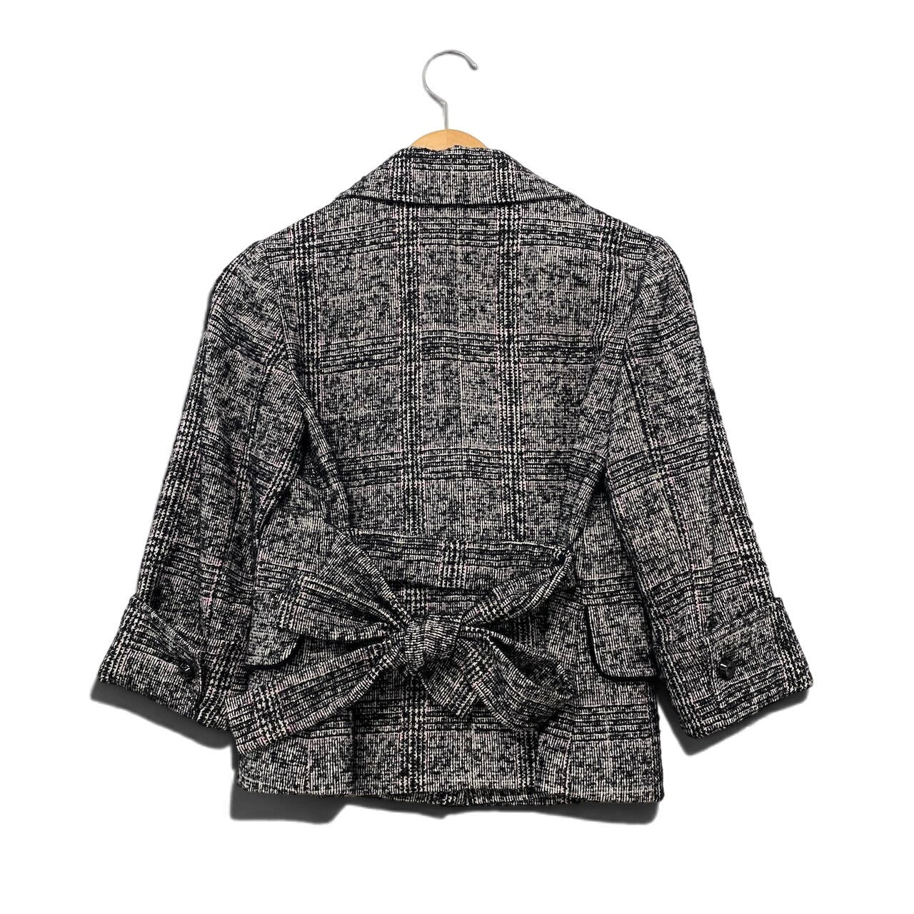 2h16 【美品】 Max Mara STUDIO マックスマーラ テーラードジャケット ショートコート アルパカ モヘア混 サイズ36 ブラック レディース 女性用u02t