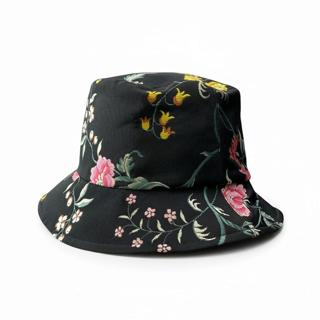 j15 【未使用】 Christian Dior クリスチャンディオール TEDDY-D オブリーク リバーシブル バケットハット 花柄 32PFL923I153 サイズ57 ブラック ポリエステル100％ レディース