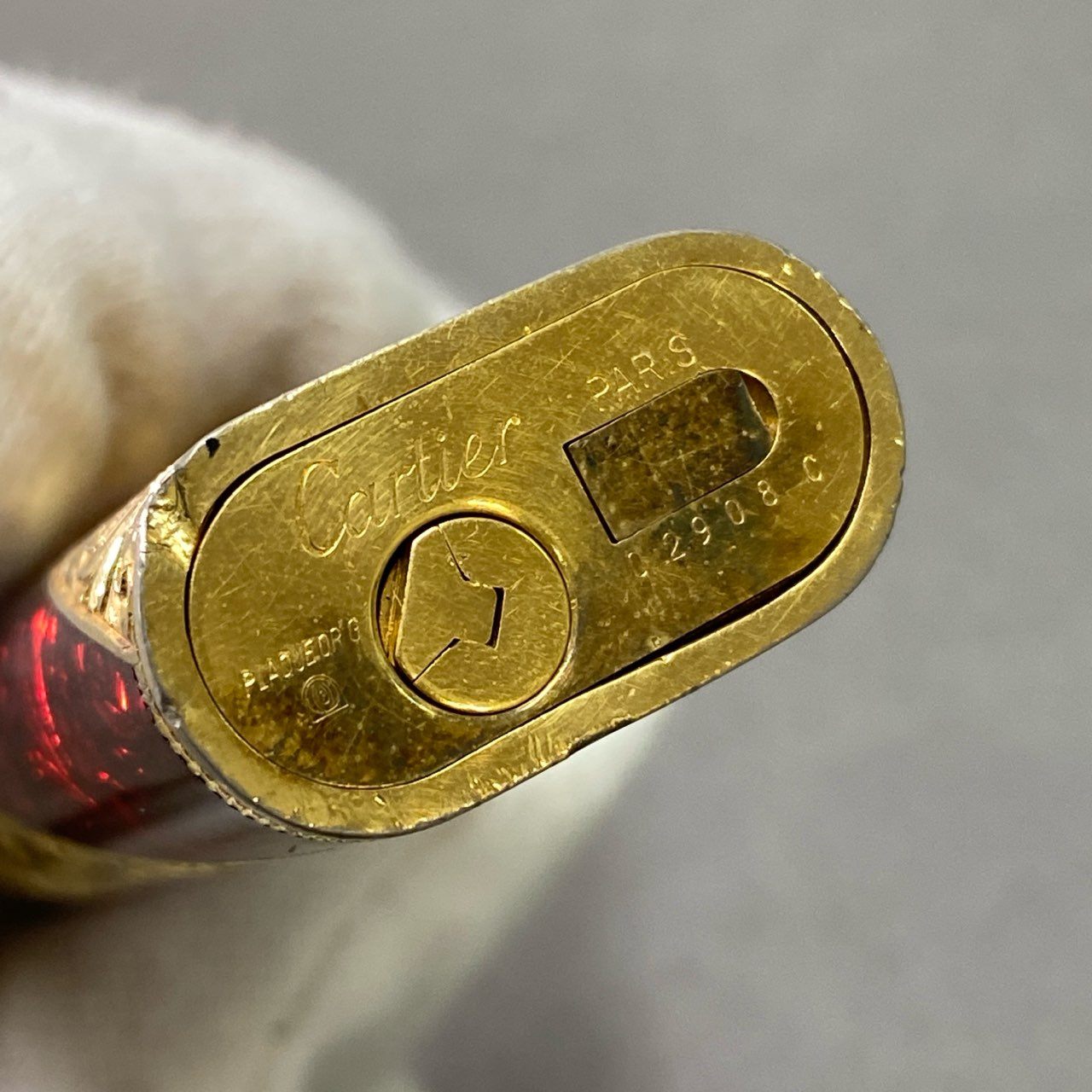 g9 Cartier カルティエ Roy King ロイキング ライター 喫煙具 ローラーガスライター 装飾  レッド ゴールド k18刻印