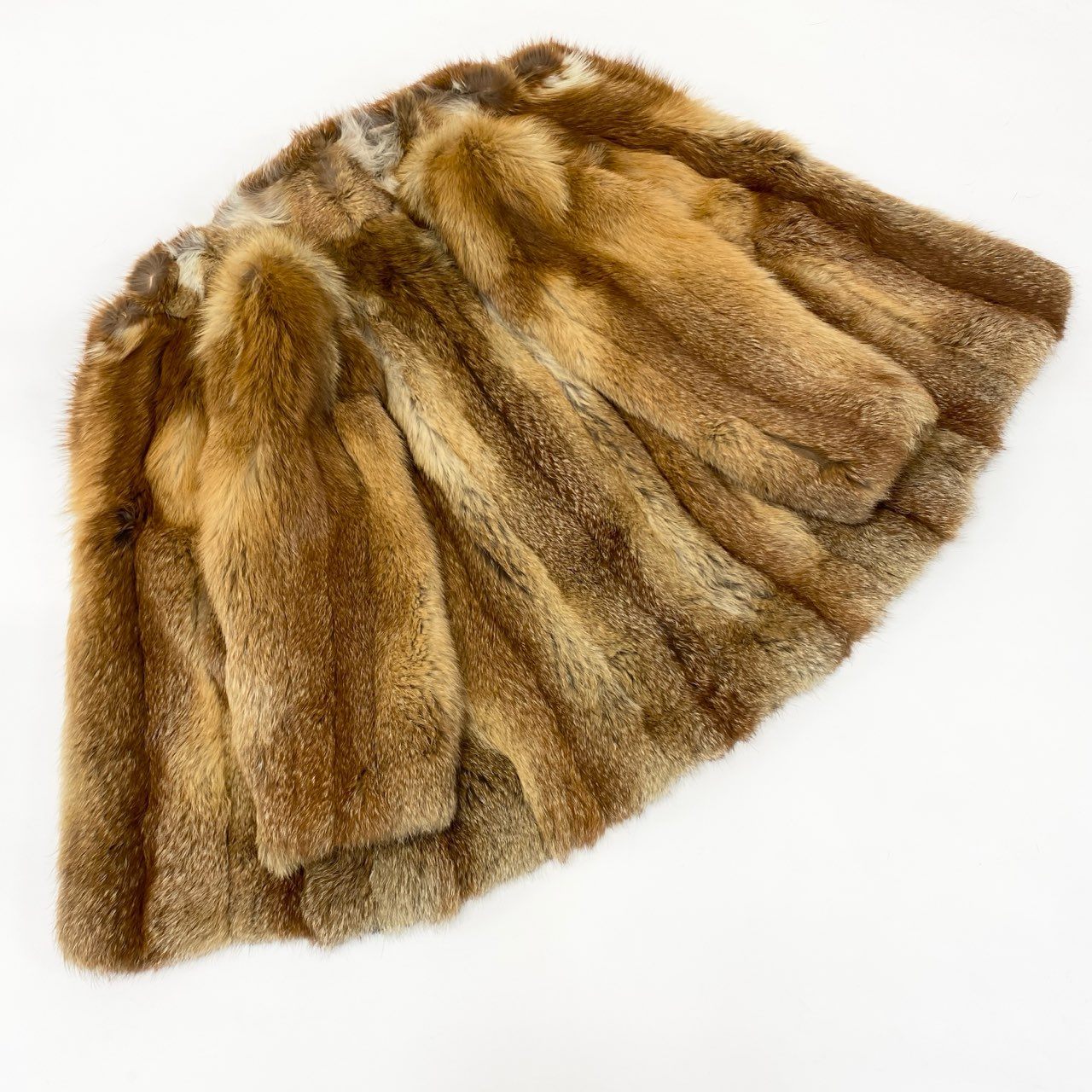 76j6 《美品》レッドフォックス  毛皮コート フォックスコート フォックスファー 11サイズ ベージュ×ブラウン レディースt18r