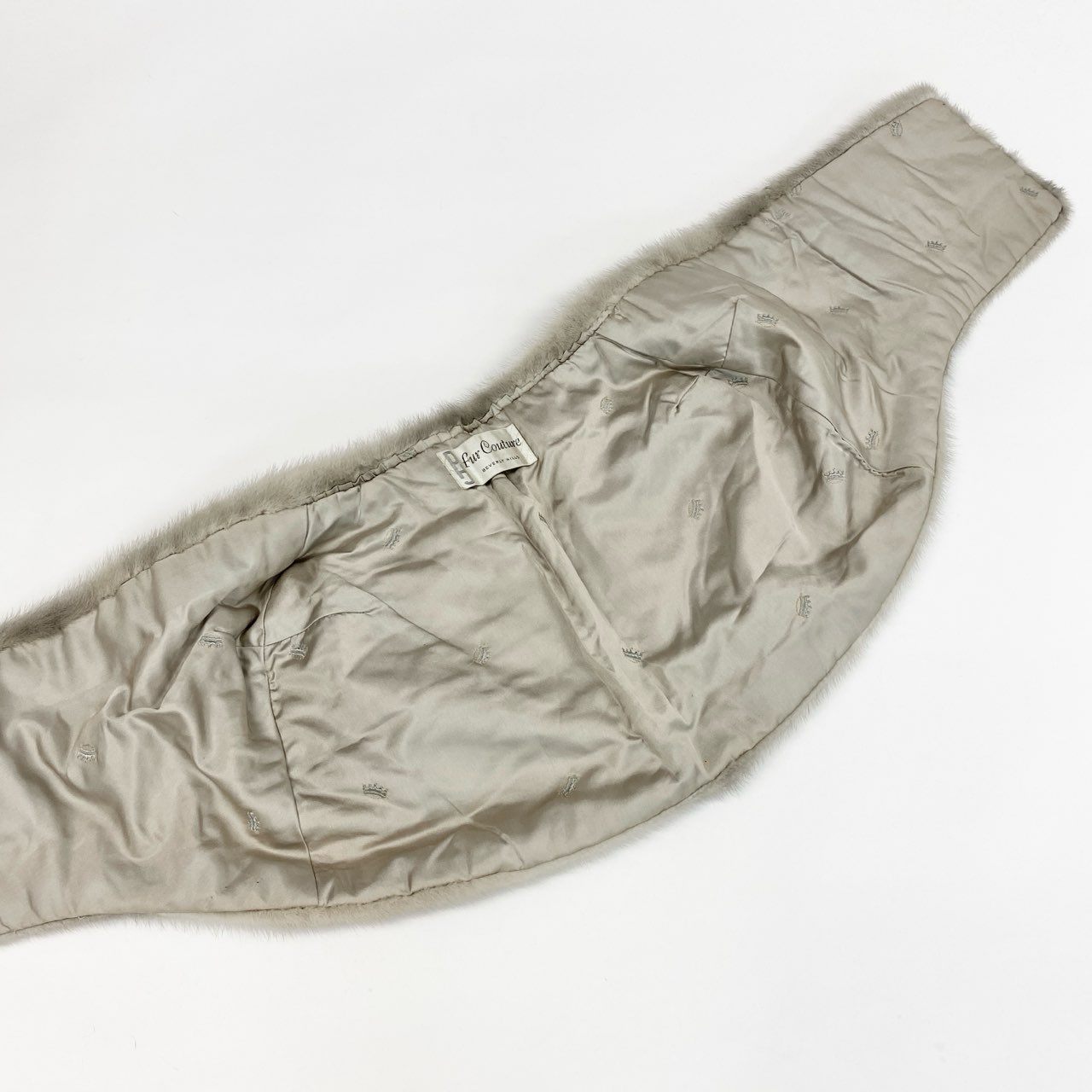 50j23 Fur Couture BEBERY HILLS 最高級毛皮 サファイアミンク ミンクファー 毛皮マフラー 大判ティペット シルバーグレー ミンクファー レディースu02t