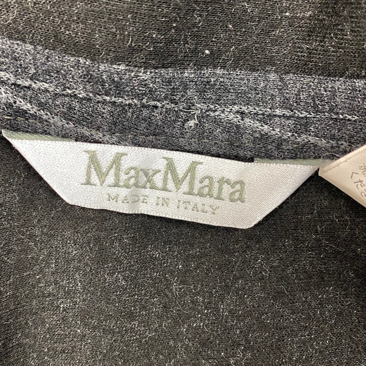65i1 MaxMara マックスマーラ テーラードジャケット アンコンジャケット ストライプ柄 サイズ36 イタリア製 ダークグレー レディースu02t