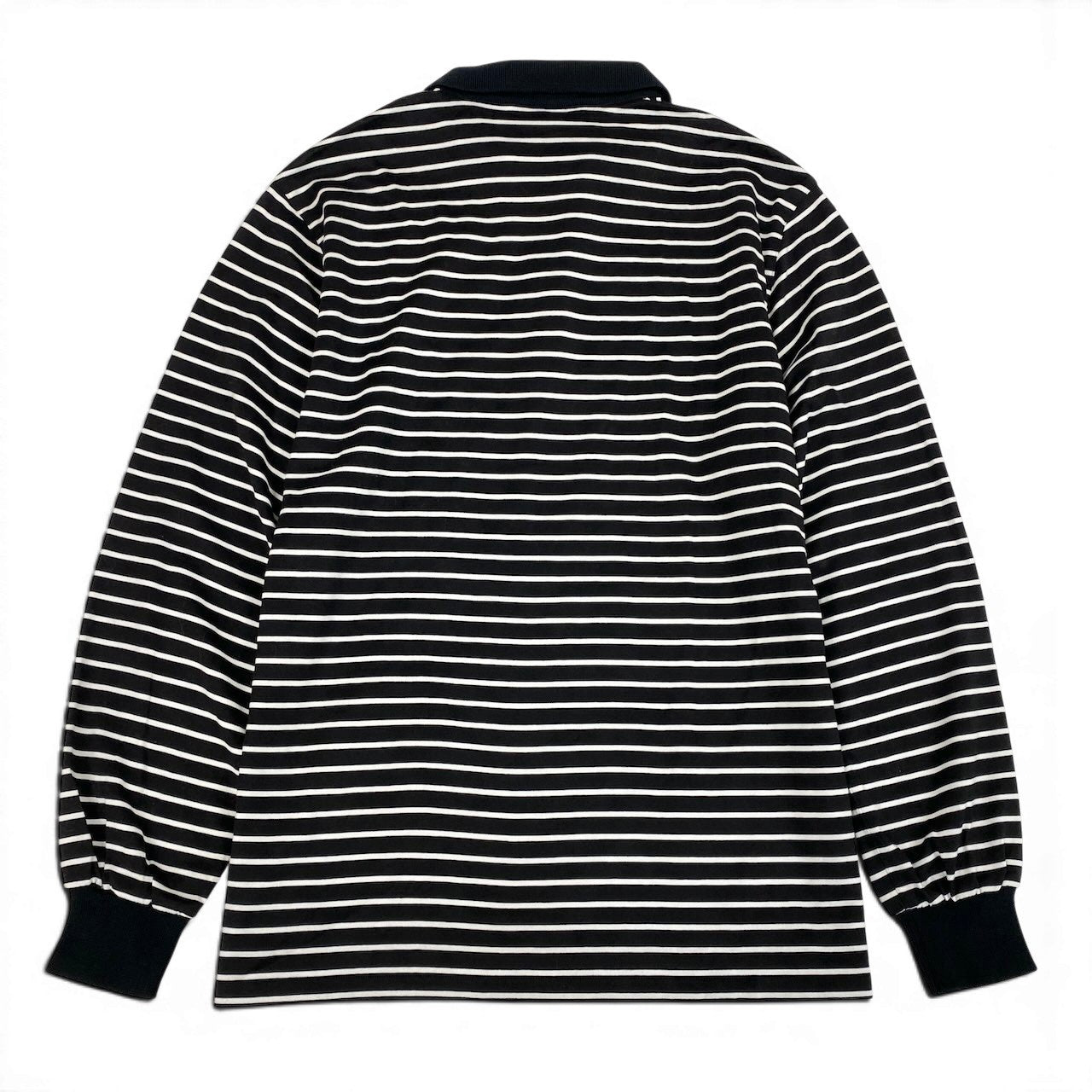 Ig6 Christian Dior SPORTS クリスチャンディオール ロングスリーブ ポロシャツ ボーダー柄 サイズM ブラック ホワイト コットン100％ レディースo07t