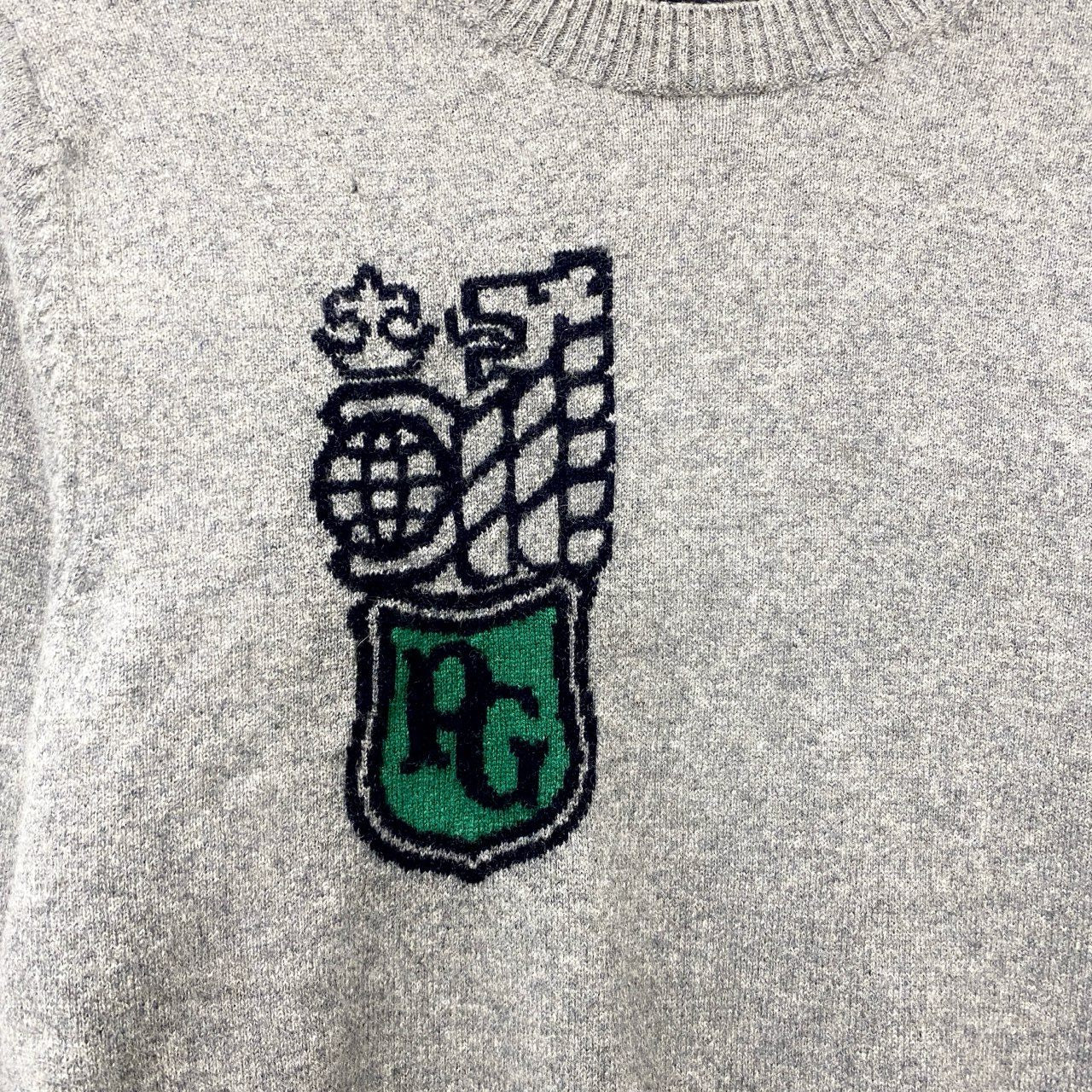 66c2 PEARLY GATES パーリーゲイツ カシミヤ ニットセーター ゴルフウェア golf メンズ 紳士服 053-7270001 サイズ4 グレー カシミア100％u02t