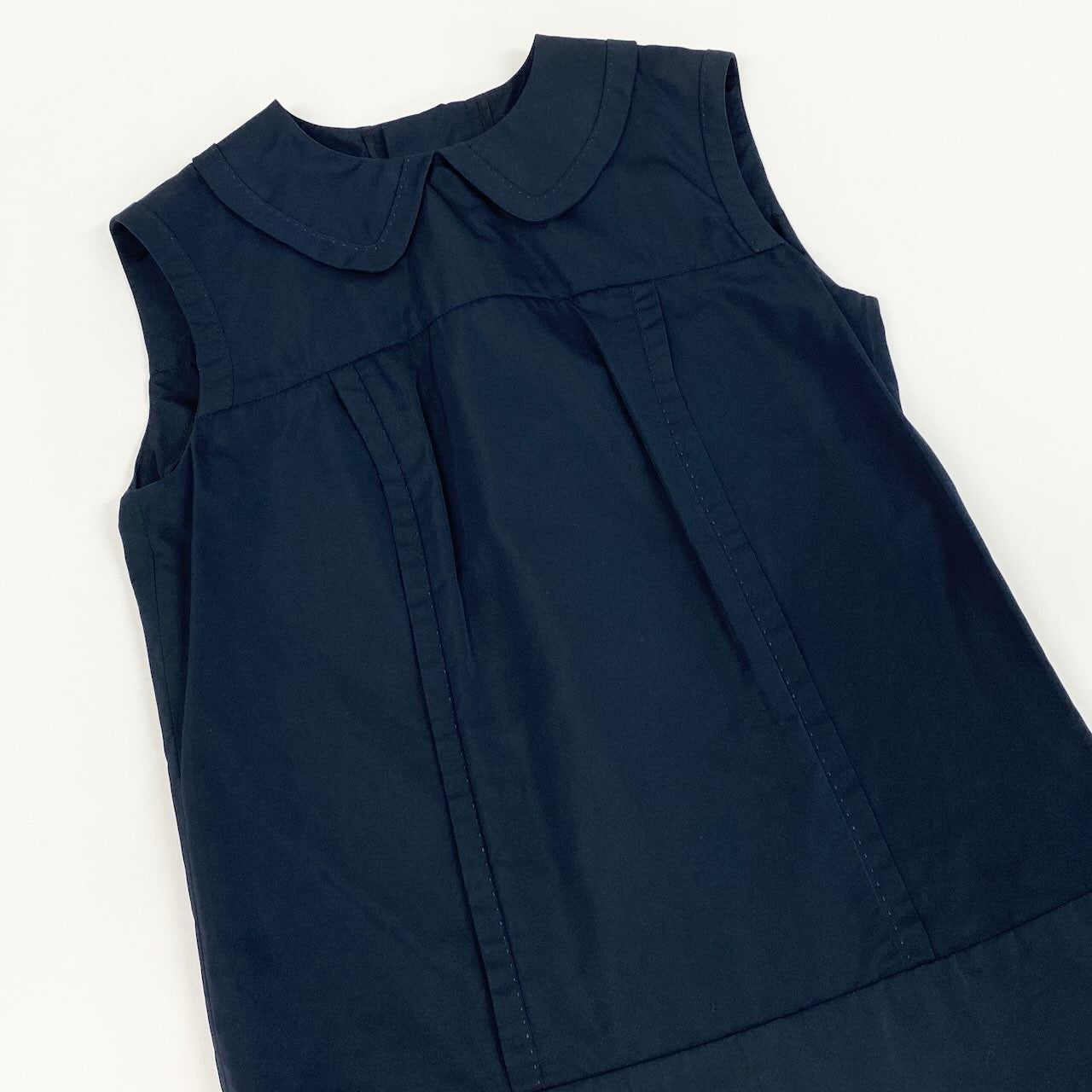 Ec31 《未使用品》 LOUIS VUITTON ルイヴィトン バックボタン フリルワンピース Back button Frill Dress サイズ34 ネイビー タグ付t18r