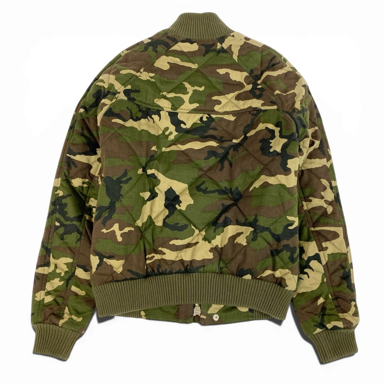 Mb9 《新品同様》 BALMAIN バルマン キルティング ボンバージャケット ミリタリージャケット M グリーン系 メンズ 2017年k02i