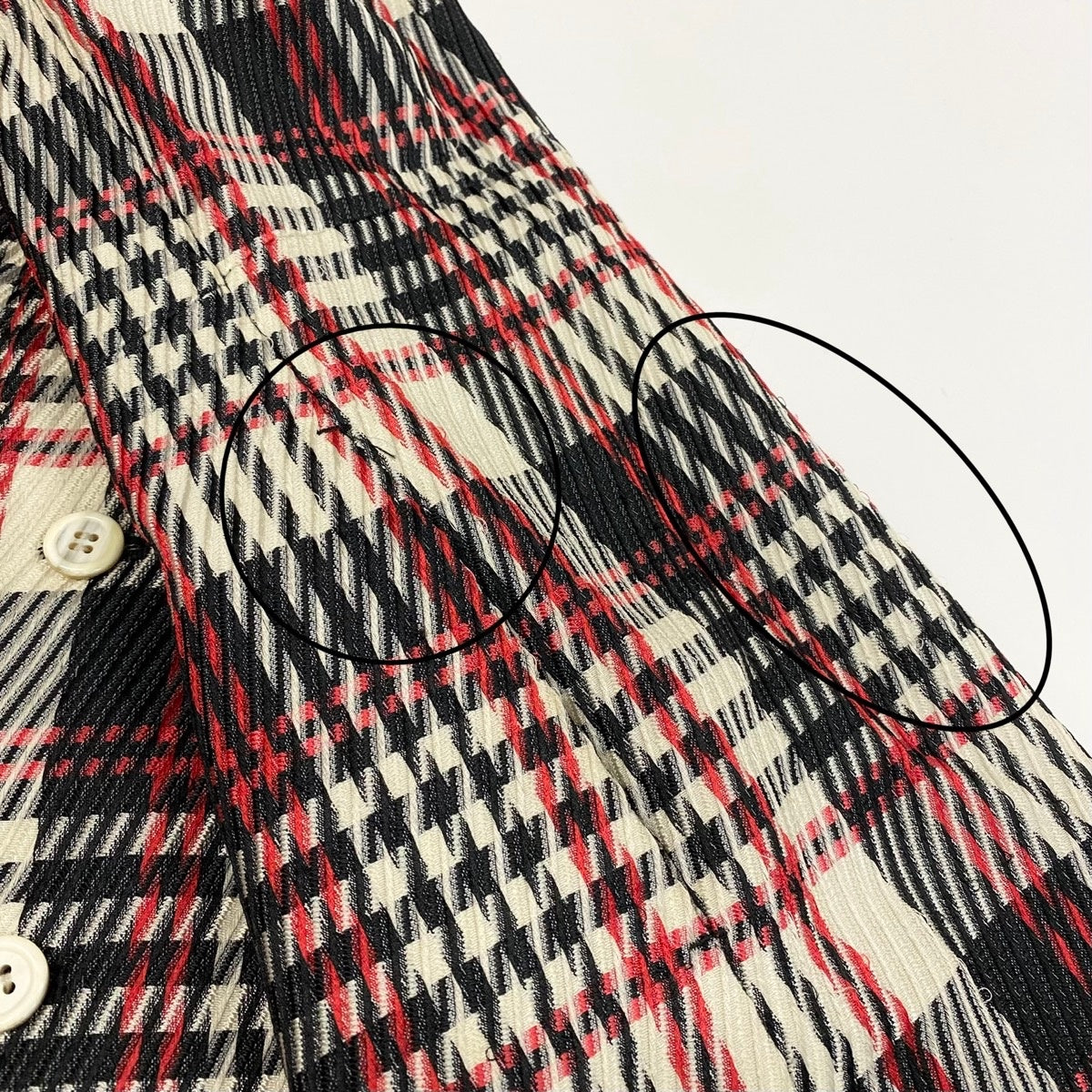 Af8 tricot COMME des GARCONS トリココムデギャルソン AD1996 90s チェック柄 ロングコート 日本製  TO-100060 ブラック レッド ホワイト ポリエステル レディースnu1