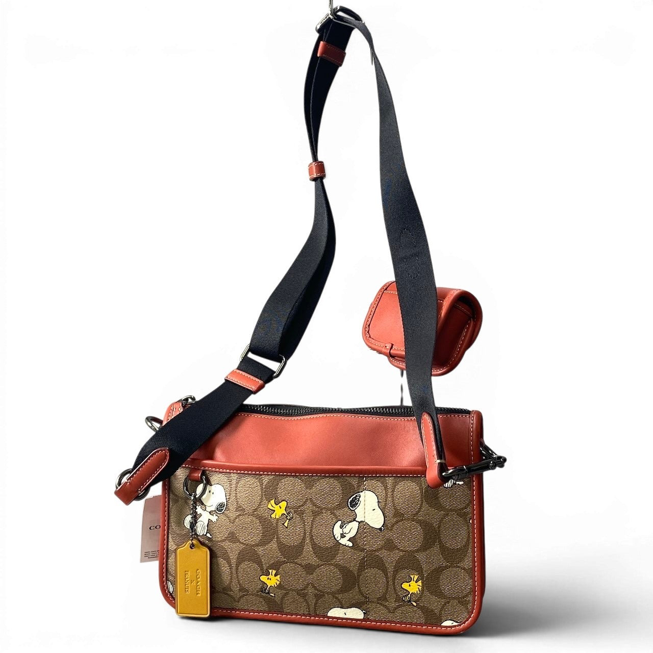 f11 《極美品》 COACH コーチ × PEANUT ピーナッツ スヌーピー ポーチ付き ショルダーバッグt18r