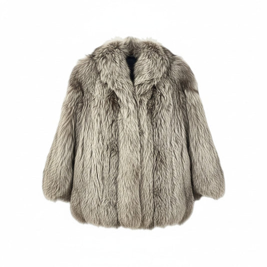 71k20 SAGA FOX ROYAL サガフォックス ロイヤル シルバーフォックス コート F 最高級本毛皮 FOX FUR COAT リアルファーt18r