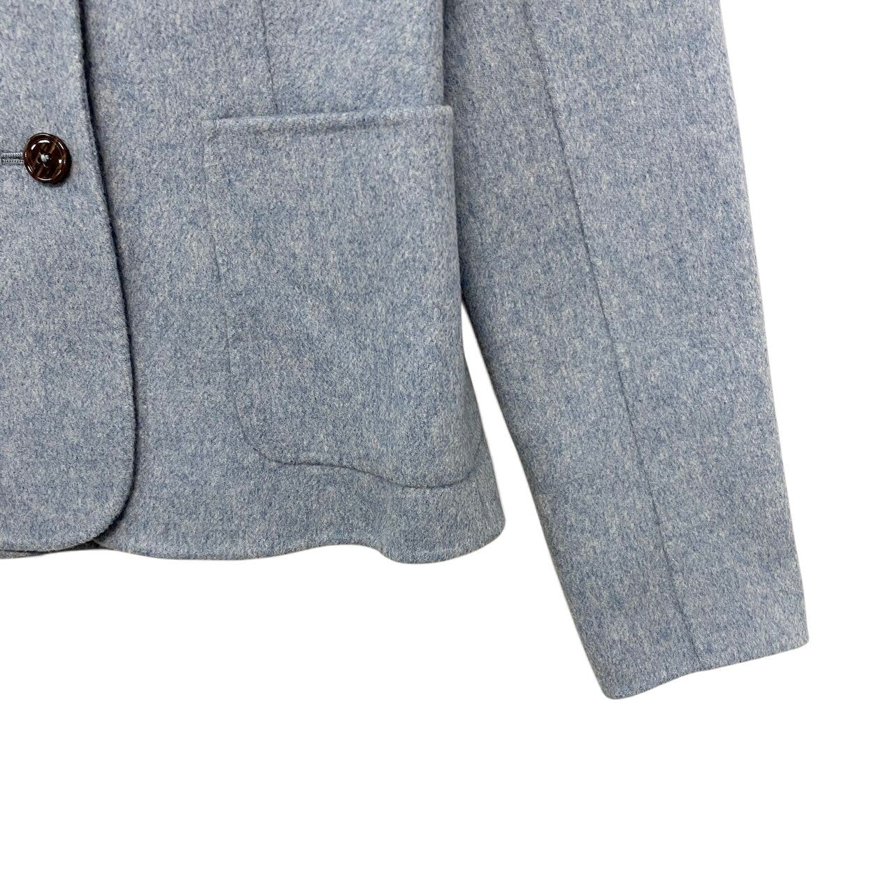 62i1 WEEKEND MaxMara ウィークエンド マックスマーラ クチートアマーノ テーラードジャケット ウールブレンド サイズ38 ブルー系 レディースu02t