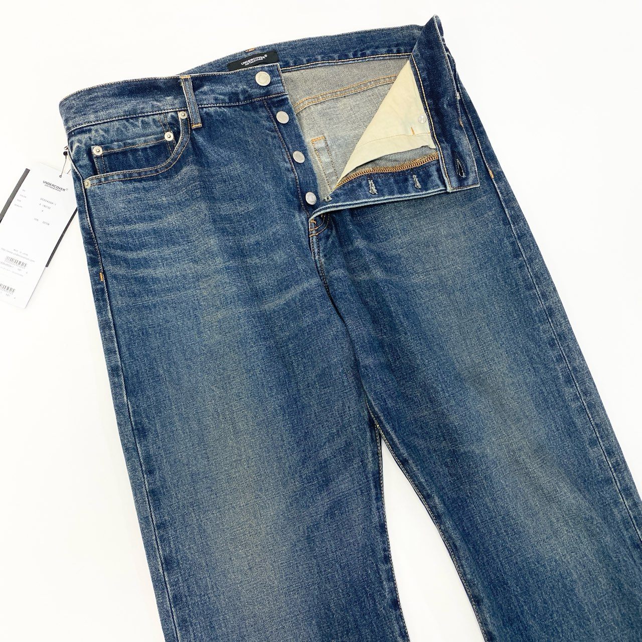85a29【新品保管品】UNDERCOVER アンダーカバー 23AW ドリップビーズ加工デニム ボトムパンツ UC2C4509-1 4サイズ インディゴ コットン100％ メンズo07t