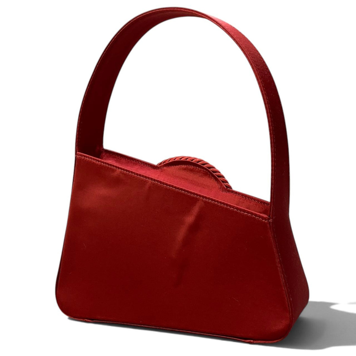 Bj2 【新品保管品】DESTREE デストレー ALBERT SMALL PASSEMENTERIE サテン ハンドバッグ レッド レディース 女性用u02t