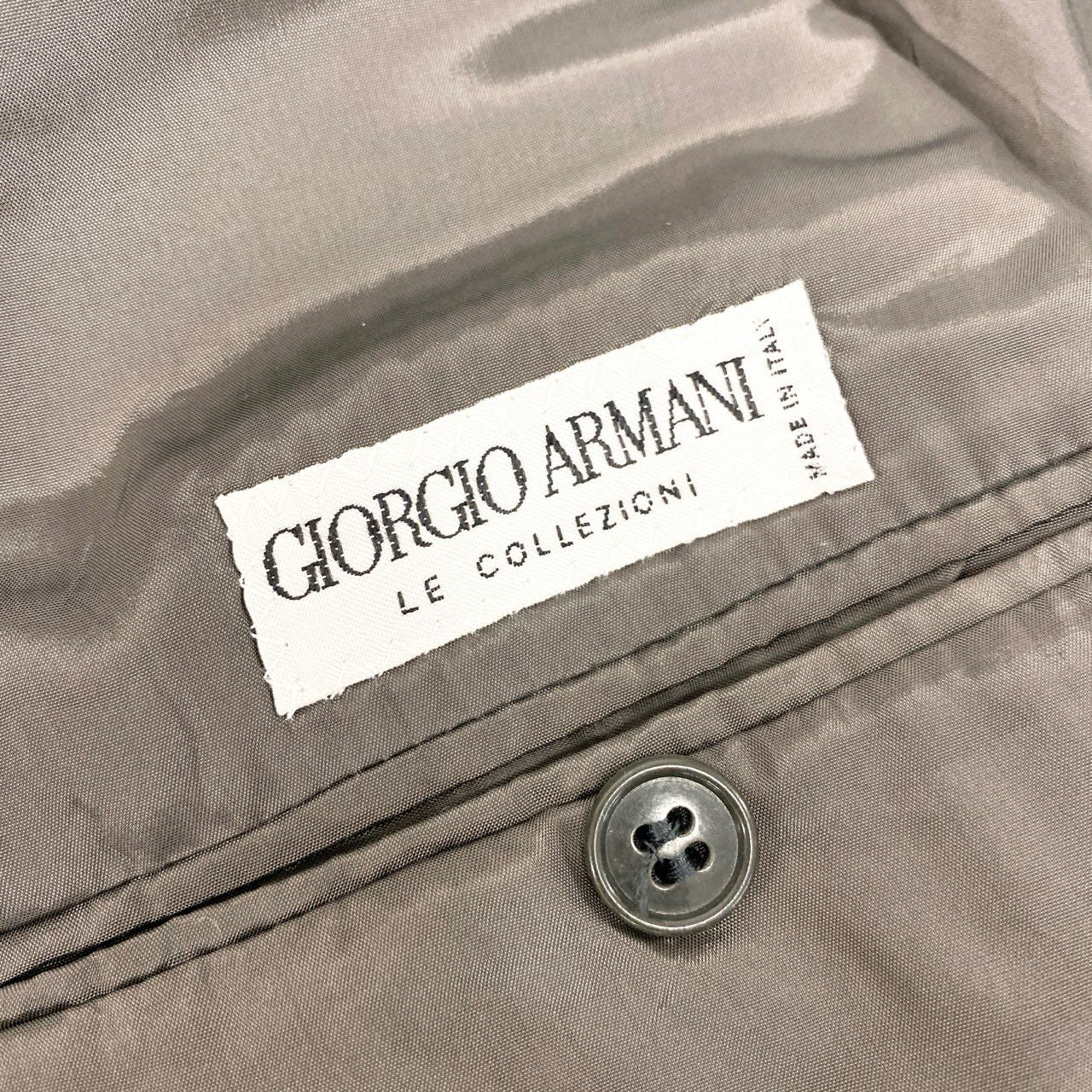 6k1 GIORGIO ARMANI LE COLLEZIONI ジョルジオアルマーニ イタリア製 テーラードジャケット ダブルブレスト ウールブレンド フォーマル メンズ 紳士服 40 ブラウンo07t