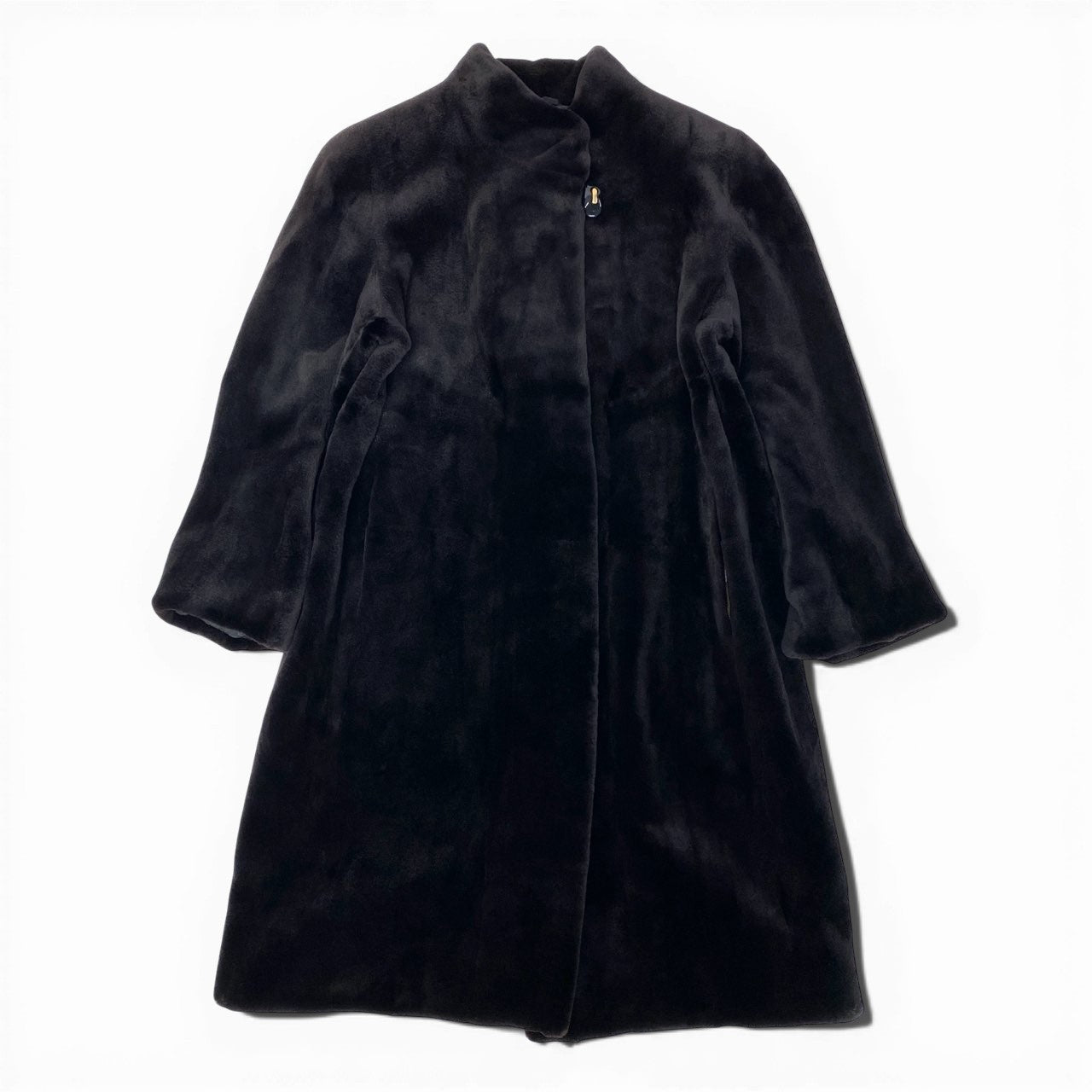 35a15 EMBA エンバ シェアードミンク 超ロングコート 丈約100cm サイズM ブラック 本毛皮 Shared Mink Fur Coatt18r