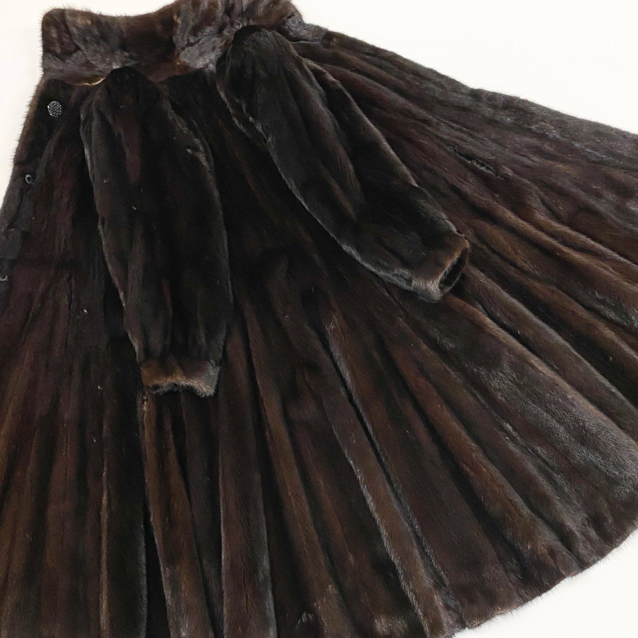 23a26 Estardo Di Valentino ヴァレンティノ マホガニーミンク 丈120cm 超ロングコート サイズF ブラウン 本毛皮 Mink Fur Long Coatt18r