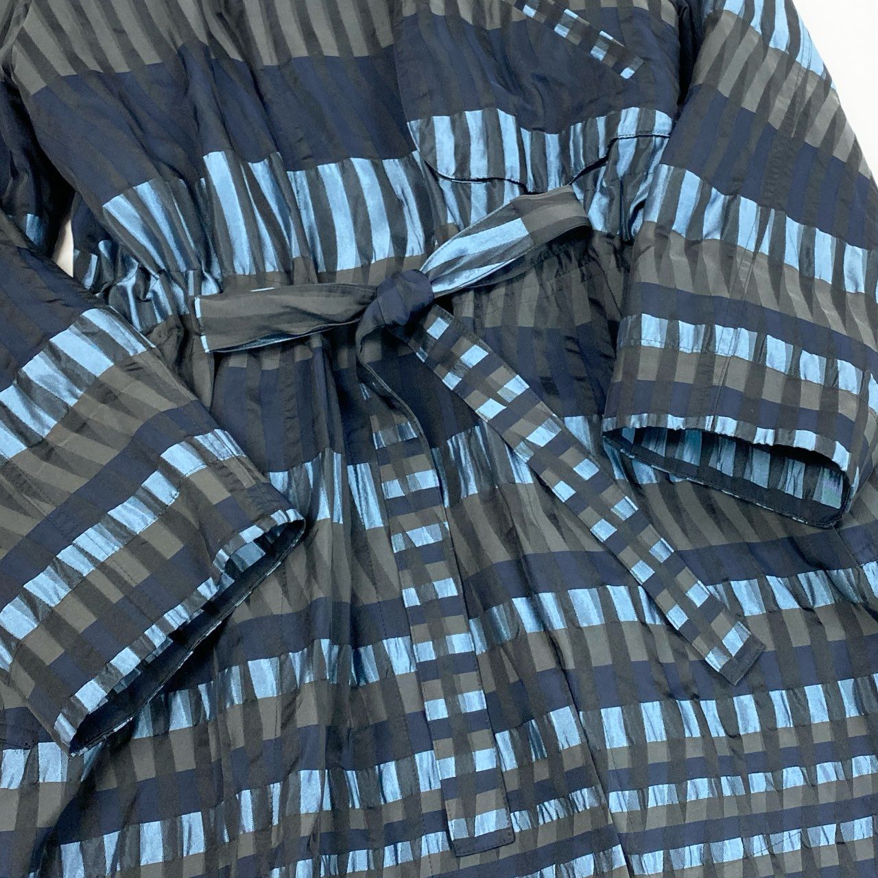 39L12 《美品》 TOKUKO 1er VOL トクコプルミエヴォル ロングコート 総柄コート Aライン ライナー付き 9 光沢カラー レディース 女性用u02t