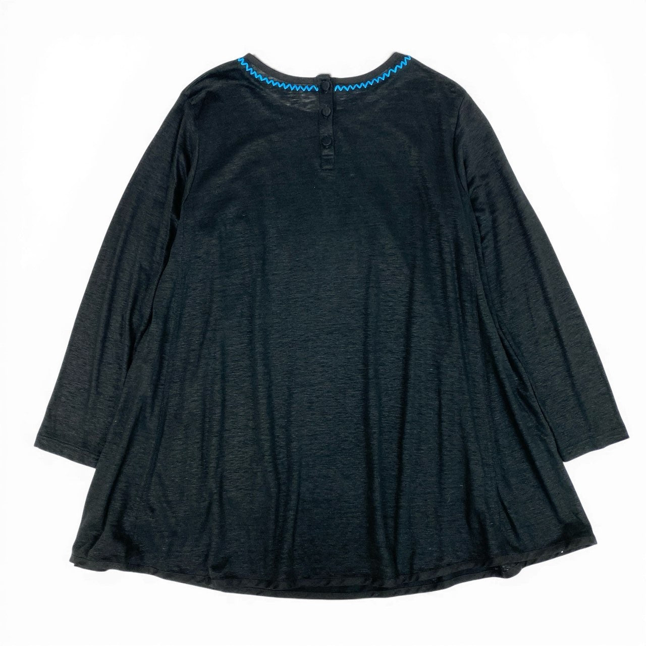 71a23 TOKUKO 1er VOL トクコプルミエヴォル リネン100 長袖ワンピース カットソーワンピース 総柄プリント 9 ブラック リネン レディース 女性用u02t