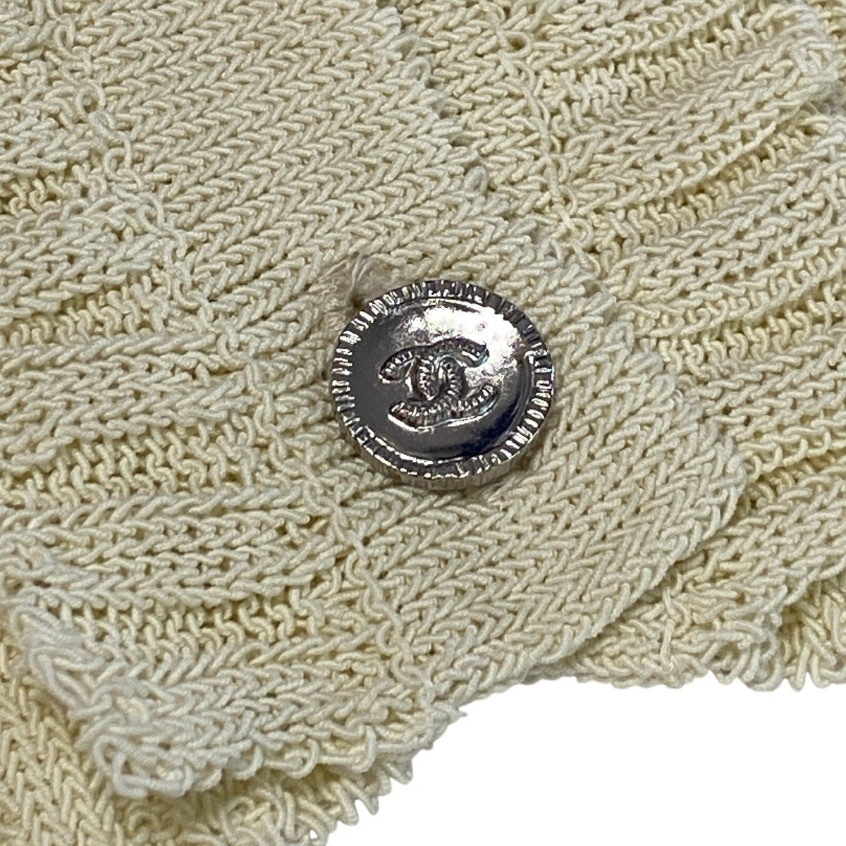 Cj22 CHANEL 2025 クルーズコレクション フリルカーディガン ココマーク P78635 36サイズ アイボリー レディース 女性用k02i
