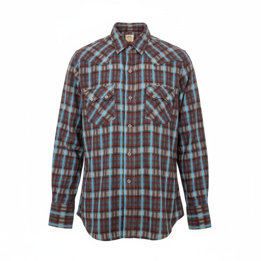 28k5 Lee リー WESTERNER チェックシャツ ウエスタンシャツ 長袖 メンズ 紳士服 M マルチカラー コットン100％o07t