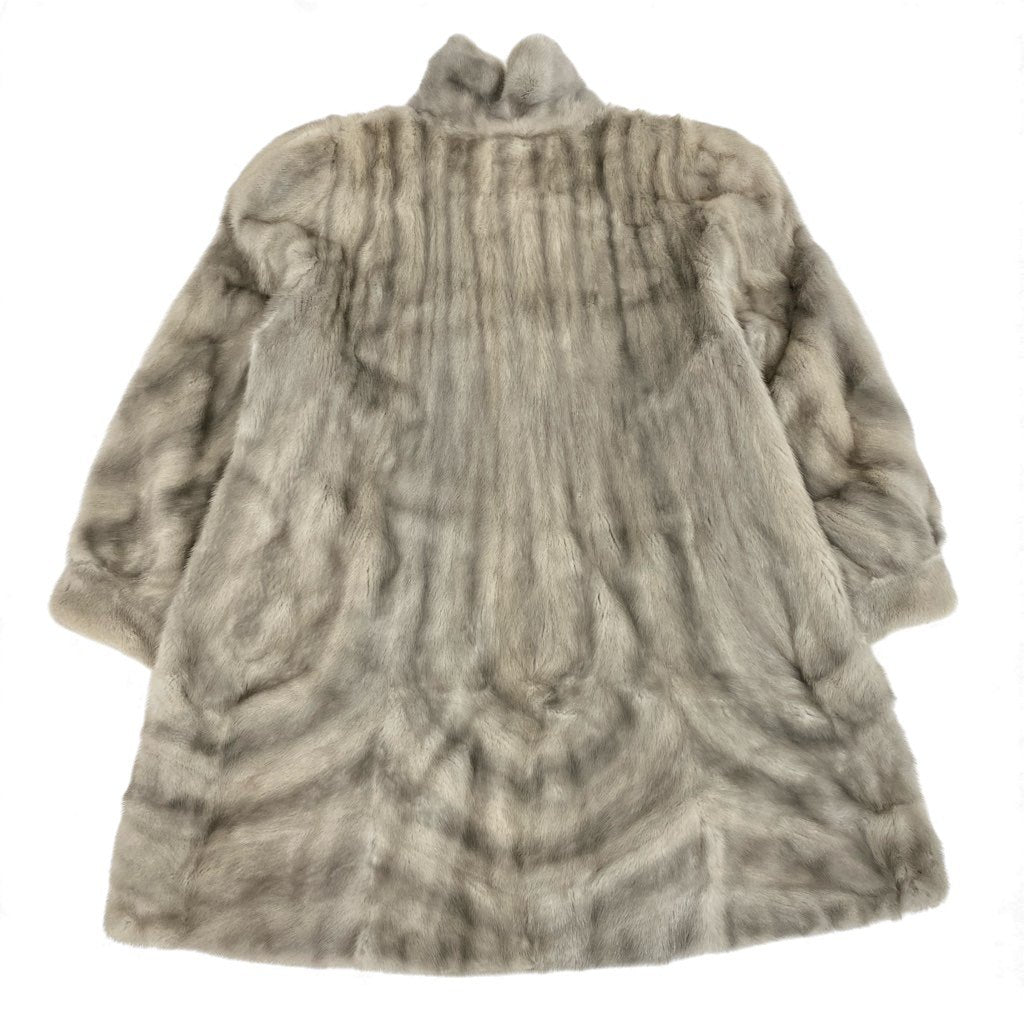 71L15 SAGA MINK サガミンク 銀サガ レアデザイン サファイアミンク ロングコート サイズF シルバーグレー 最高級本毛皮 MINK FUR ポケット有t18r